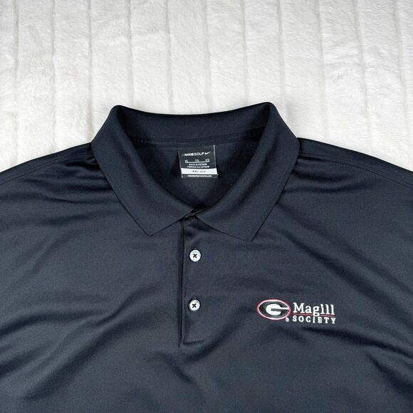 UGA MAGILL SOCIETY x Nike Dri Fit Golf Polo Shirt Men's XL Black Performance - Picture 8 of 14